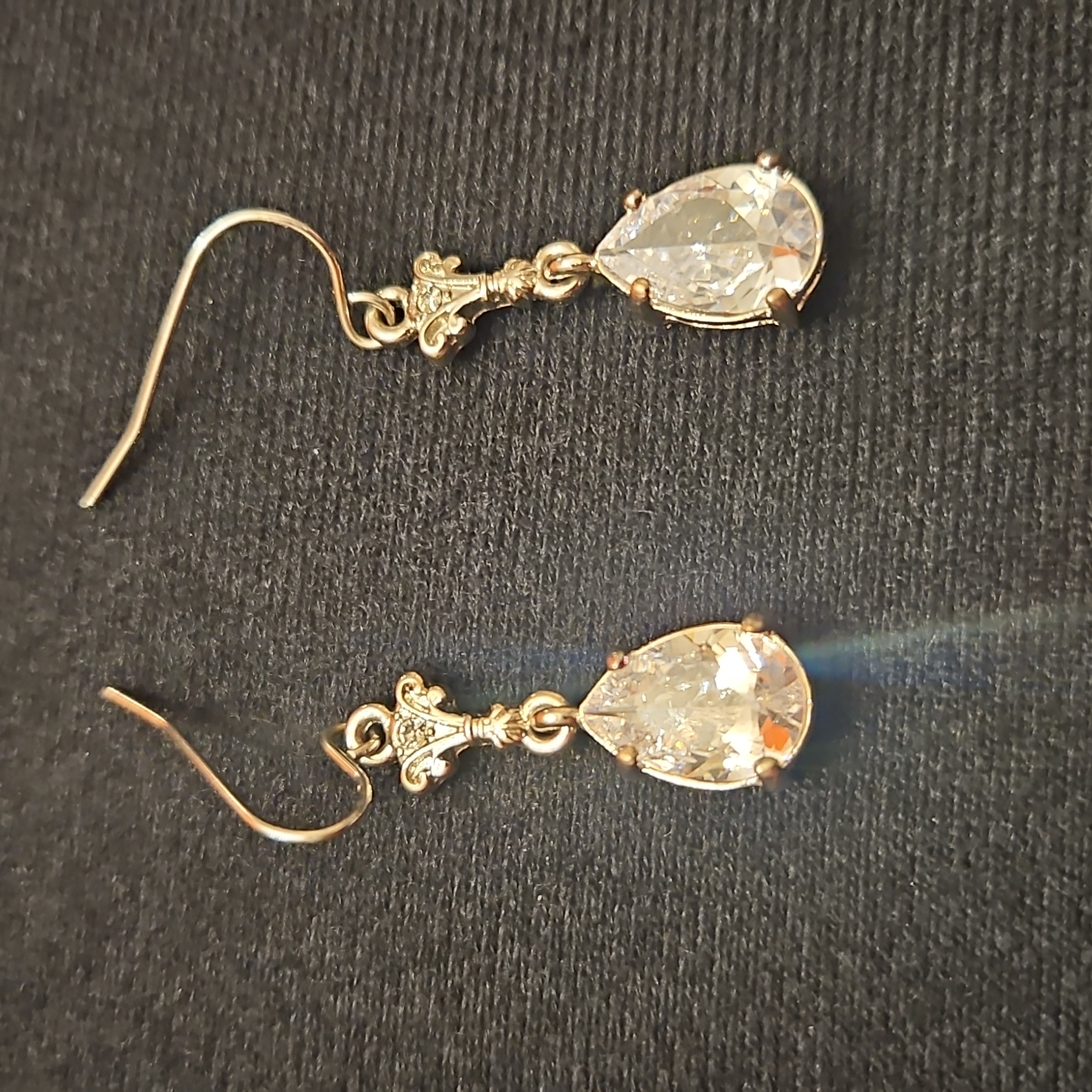 Glitz Silver And Crystal Teardrop Earrings